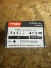 Image of Self Tapping Screws Timco 8 X 1/2 4.2 X 38 PZ2 Zinc Approx 200pcs