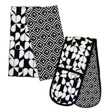 Image of Beau & Elliot - 'Monochrome' Set of 2 Tea Towels & Matching Double Oven Gloves