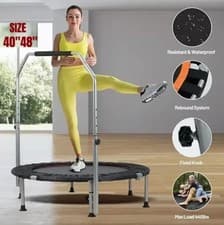 Image of Mini Trampoline Foldable Trampoline Fitness Rebounder Exercise Bouncer 40/48"