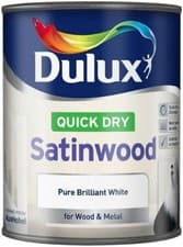 Image of Dulux Quick Drying Satinwood Pure Brilliant White 750ml