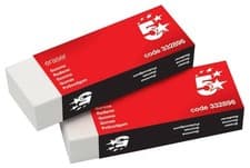 Image of 5 Star Office Plastic Eraser Paper-Sleeved 60x21x12mm [Pack of 10]