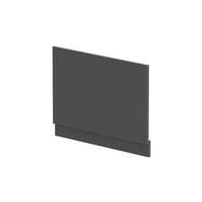 Image of 750mm Edge/Power Straight End Bath Panel & Plinth - Textured Woodgrain Graphite