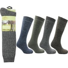 Image of 4 Pairs Men’s ProHike Wellington Boot Socks – Long Leg Wool Blend – UK Size 7-12