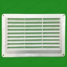 Image of 2x Fixed Louvre Vent With Flyscreen 257mm x 163mm Free Air Flow Ventilation