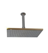 Image of All Metal Chrome Rectangular Rain Shower Head & Ceiling Mounted Shower Arm