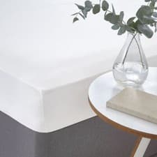 Image of White 100% Egyptian Cotton Sateen Soft 400 Thread Count Fitted Sheet