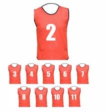 Image of 2-11 NUMBERED PRINTED MESH BIBS FOOTBALL TRAINING SPORTS BIBS