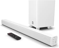 Image of Soundbar Subwoofer 2.1 HDMI ARC Optical Bluetooth Surround Majority K2 White