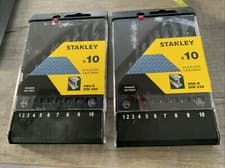 Image of 2 X Stanley 10 PCS HSS-R DIN 338 STA56030 Drill Bit Set