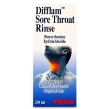 Image of Difflam Oral Rinse 200ml | For Painful & Sore Throats | Gargle Or Rinse