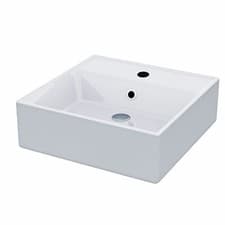 Image of Small 385mm Counter Top Basin Square Cloakroom Bathroom Wash Sink | Lomond