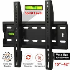 Image of TV Wall Bracket Slim 15-42 Inch – Flat To Wall Mount for Compatible Screens UK