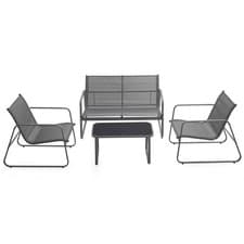 Image of 4 Piece Garden Set Coffee Bistro Table Lounge Chair Patio Sofa Outdoor Furniture