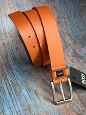 Image of HUGO BOSS Tan Leather Men Jeans Belt