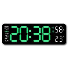 Image of LED Wall Clock with Adjustable Brightness Countdown Timer Date Week Temperature