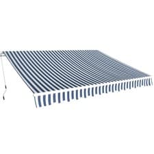 Image of Folding Awning Manual Operated Anthracite/Blue and White Multi Sizes