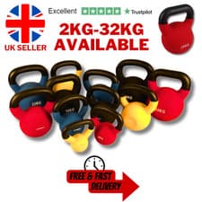 Image of Exersci Neoprene Kettlebells 2-24kg Cast Iron Weight Fitness Exercise Home Gym