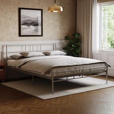 Image of Dorset King Size Bed Frame, 5ft Metal Bed Frame Bedroom Furniture Modern Style
