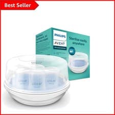 Image of Compact Philips Microwave Sterilizer - Fast Baby Bottle & Soother Cleaning