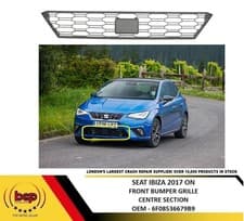 Image of SEAT IBIZA 2017 ON FRONT BUMPER LOWER GRILLE CENTRE SECTION NOT FR MODEL