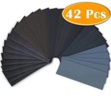 Image of 42-Pc Wet Dry Sandpaper Assortment 120-3000 Grit for Wood & Auto