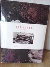 Image of Ted Baker Fresh Start in Charcoal Double Sateen Duvet Cover + 2 Pillowcases BNIP