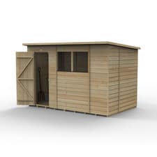 Image of Beckwood 10x6 Wooden Pent Shed 2 Windows Pressure Treated 25yr Guarantee