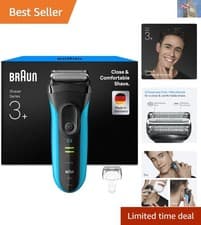 Image of Braun Series 3 300S Mens Electric Shaver Rechargeable Waterproof Razor Jet Black