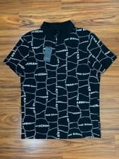 Image of Armani Exchange Logo Print Polo Shirt Black Men's Medium NWT