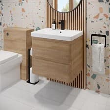 Image of Bathroom Furniture Vanity Unit Basin Storage Cabinet Toilet WC Soft Close Wood