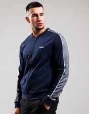 Image of HUGO BOSS Mens Navy Blue Full Zip Funnel Neck Tracksuit Jacket Large BNWT C1398