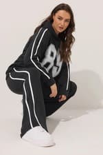 Image of Yours Curve Women's Plus Size Side Stripe Wide Leg Joggers
