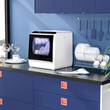 Image of Tabletop Mini Dishwasher 6 Programs Touch Control Auto Dry Compact Small Homes