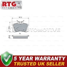 Image of RTG Rear Brake Pads Set Fits Renault Megane Scenic Clio Audi A4 + Other Models