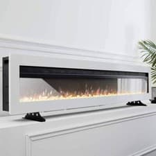 Image of LED Fireplace Media Wall Fire Wall Mounted Standing Electric Heater 40inch