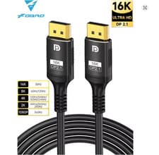 Image of 16K DisplayPort 2.1 Cable - 8K@120Hz, 4K@240Hz, 80Gbps for Gaming & TV UK