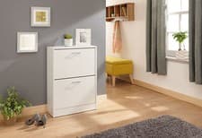Image of Stirling Two Tier Shoe Cabinet White