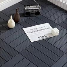 Image of 11 x WPC Decking Tiles Garden Patio Balcony Interlocking Composite Decking Floor