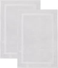 Image of 2x Luxury Cotton Bath Mats Terry Towelling 1000GSM Bathroom Rugs Soft Washable