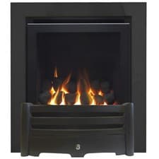Image of GAS FIRE BLACK SLIDE SIDE CONTROL INSET FULL DEPTH 4kw HIGH EFFICIENCY 86% BNIB