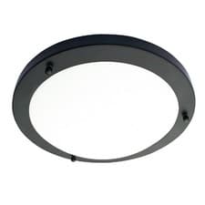 Image of Forum Spa Delphi Matt Black 310mm Large LED Flush Ceiling Light - SPA-34047-SBLK