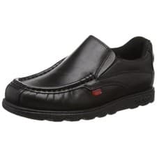 Image of Kickers Boys Fragma Slip School Shoes Black