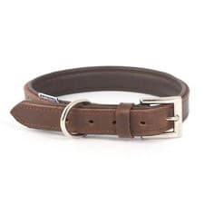 Image of Ancol Vintage Leather Padded Dog Collar Chestnut