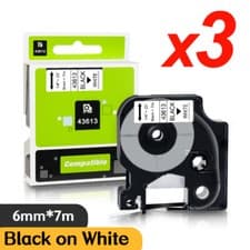 Image of 45013 40913 43613 Label Tape for Dymo D1 12mm 9mm 6mm Dymo Label Manager 160 280