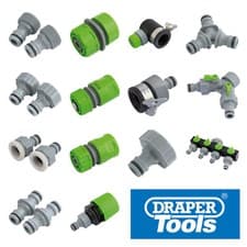 Image of DRAPER TOOLS Garden Hose Pipe Tap Connectors & Fittings - Hozelock Compatible