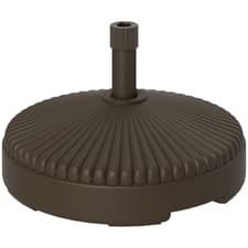Image of Outsunny Garden Parasol Base, 28kg Sand Filled, 23kg Water Filled, Brown