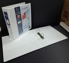 Image of 5x A4 WHITE 2 D RING 50mm PRESENTATION RING BINDERS FILE FRONT & SPINE EXACOMPTA