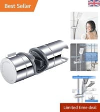 Image of Deep Silver Adjustable Shower Head Bracket 19-25MM - Luxury Bathroom Upgrade