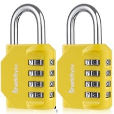 Image of 2x 4 Digit Combination Padlock Weatherproof Outdoor Security School Gate Locks