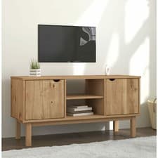 Image of Lechnical TV Cabinet OTTA 113.5x43x57 Solid Wood Pine,TV Stand Unit,TV B7Y5